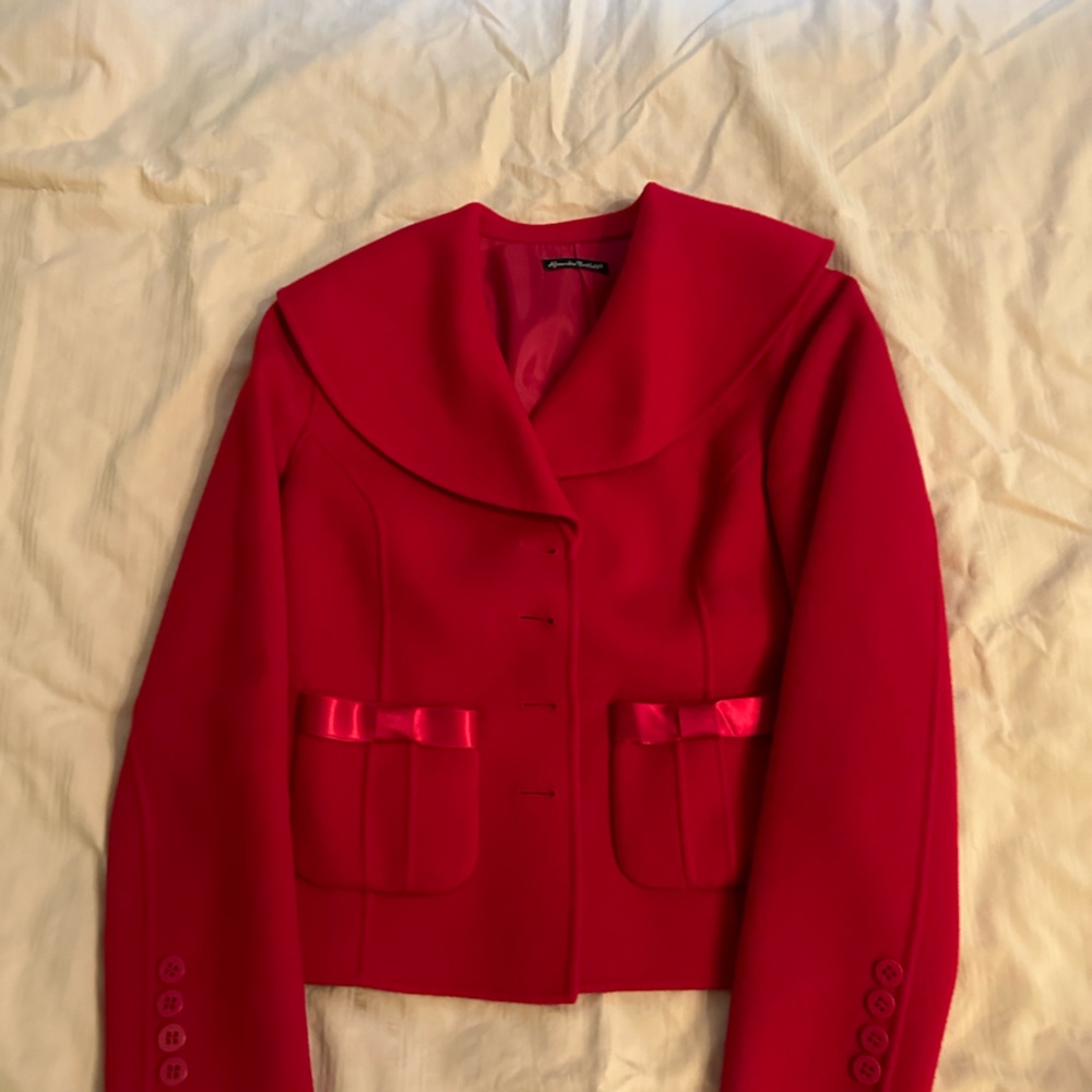 Gorgeous red wool blazer by Alexander Bartlett